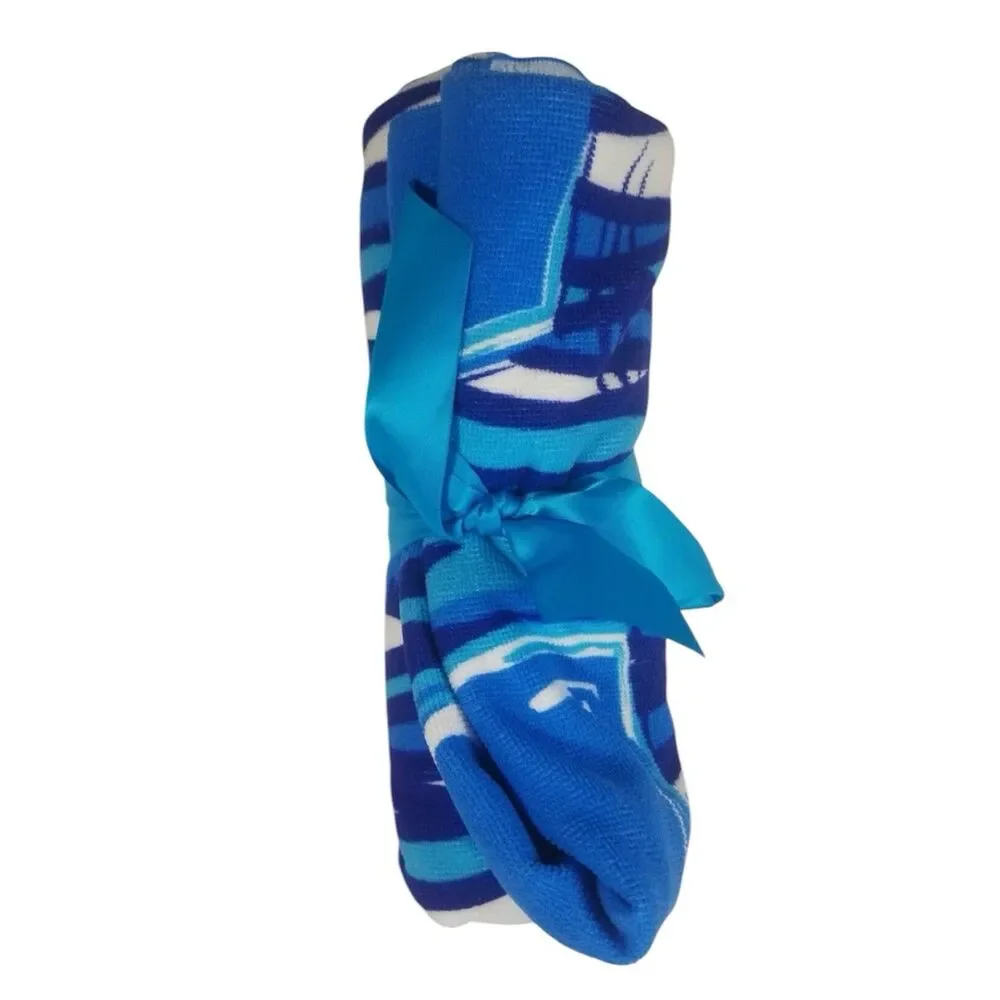 Sun Smart Shark Beach Gear Blue Shark Hooded Beach Towel UPF 50 Protection